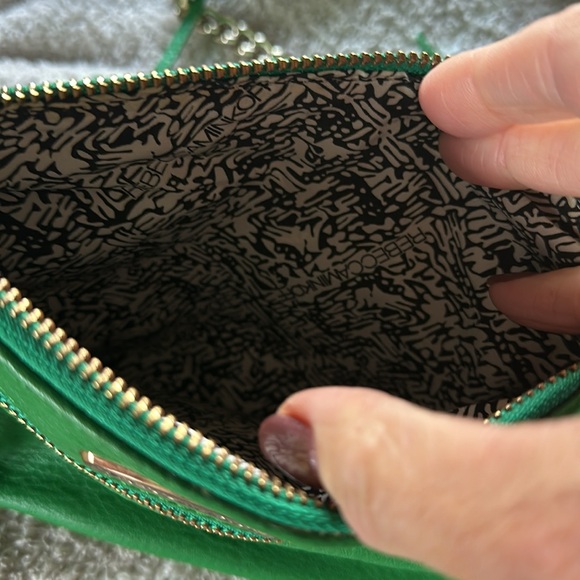 Rebecca Minkoff Green, 3 Zip Pocket, Crossbody Bag. - Picture 7 of 8